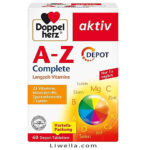 A-Z Complete Doppelherz – مولتی‌ویتامین کامل برای تأمین انرژی، تقویت سیستم ایمنی و حمایت از سلامت عمومی، مناسب برای سبک زندگی سالم و پرانرژی.